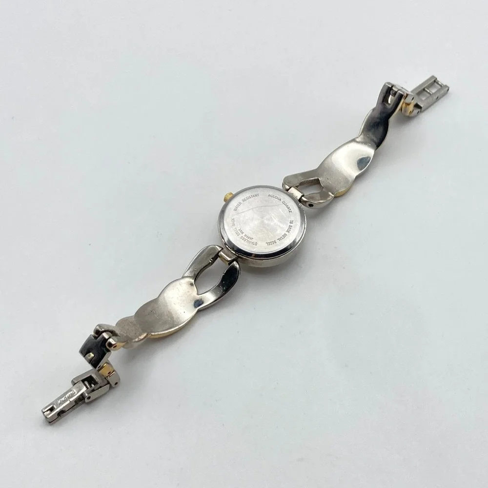 Caravelle by Bulova Womens Watch 22mm Silver Gold Tone Textured Dial New Battery